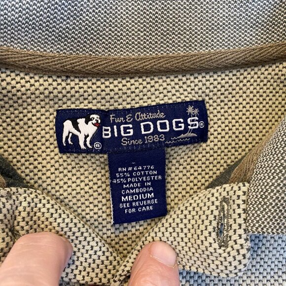 Big Dogs Mens Polo Shirt Medium Cotton Poly Blend Embroidered Dog Logo - Picture 9 of 10